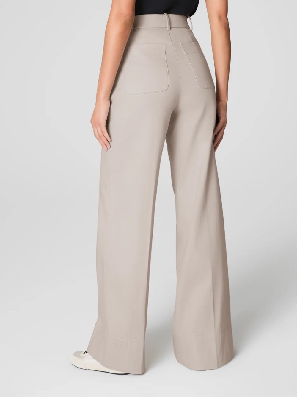 SPANX Supersmooth Stretch Twill Wide Leg Pant In Bone Size XL TALL - Picture 2 of 13